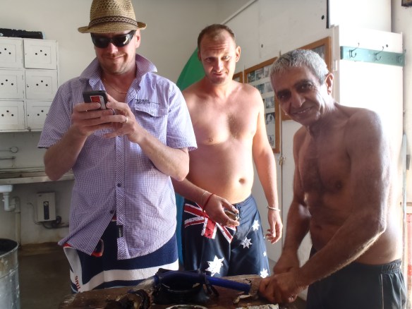 Les trois copains après une petite pêche sous-marine