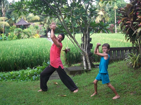En route pour le cours de yoga! Salle de yoga